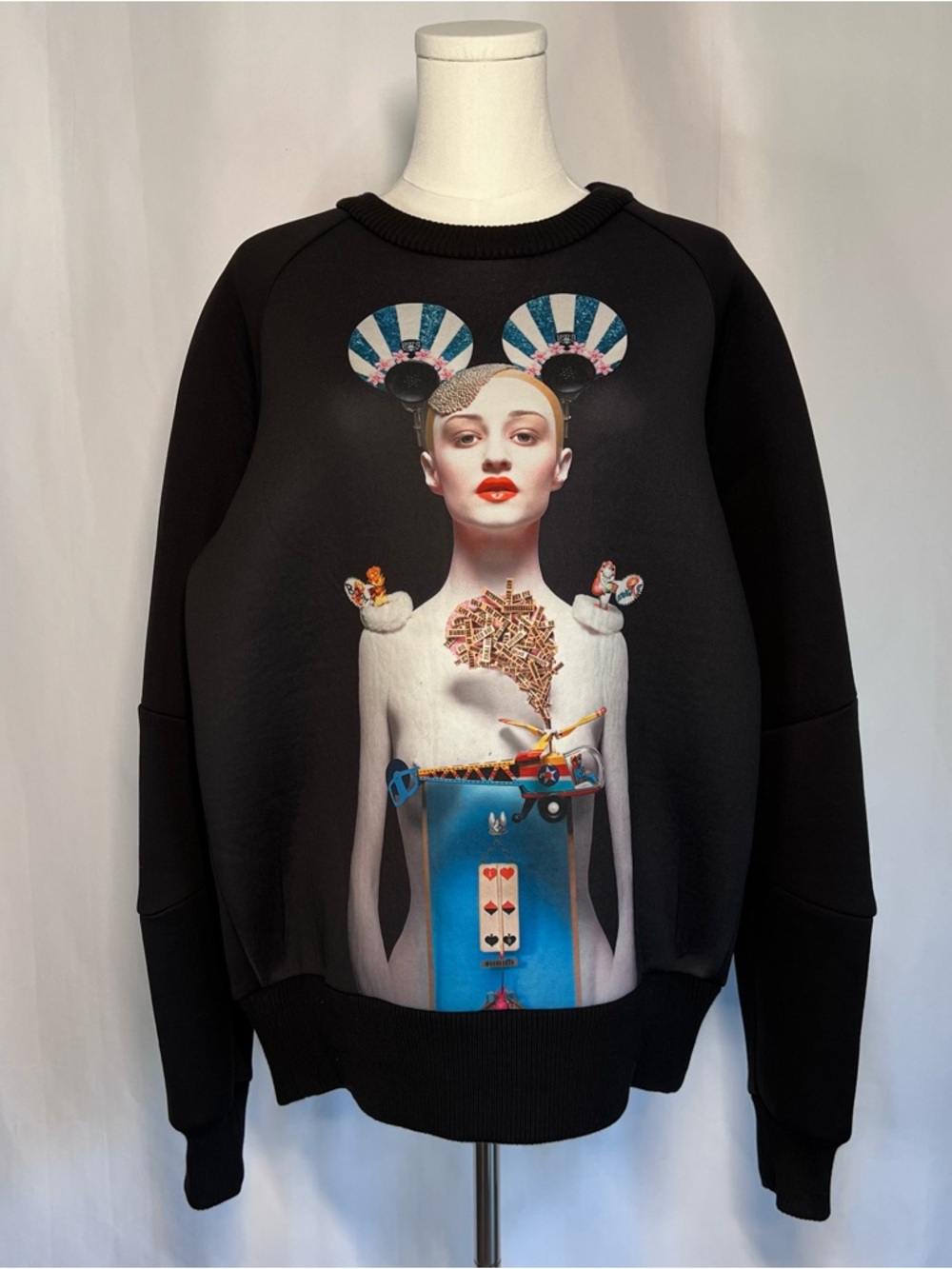Juun.J X AlexandFelix Black Structured Neoprene  Crew Neck Sweater Size 50